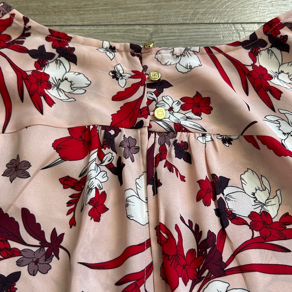 Floral Pink and Red Women's Top - Picture 11 of 13